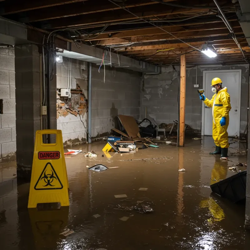 Flooded Basement Electrical Hazard in Moundville, AL Property