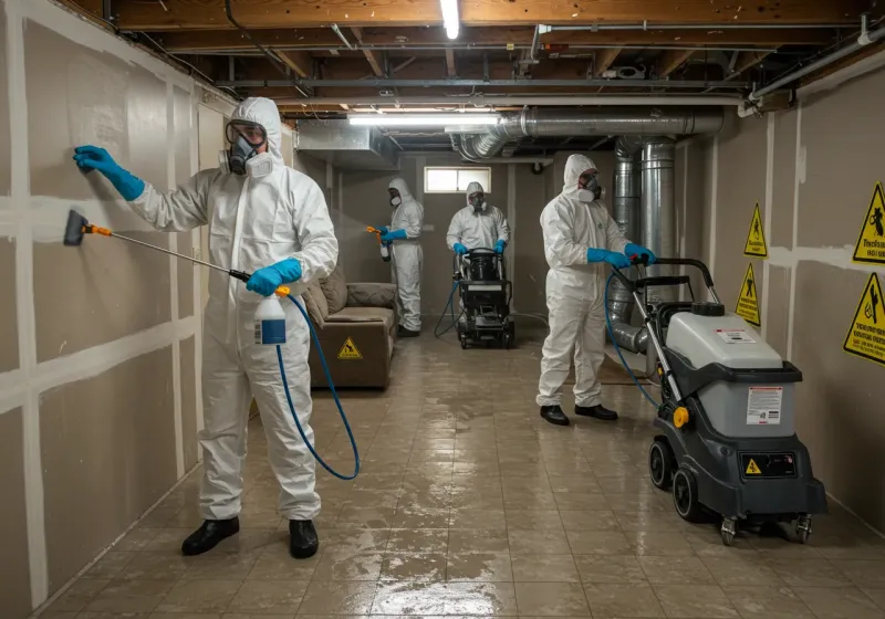 Basement Moisture Removal and Structural Drying process in Moundville, AL